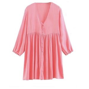 Goodnight Macaroon PINK Button Flare Romper